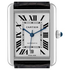Cartier Tank Solo XL Automatic Silver Dial Steel Mens Watch W5200027