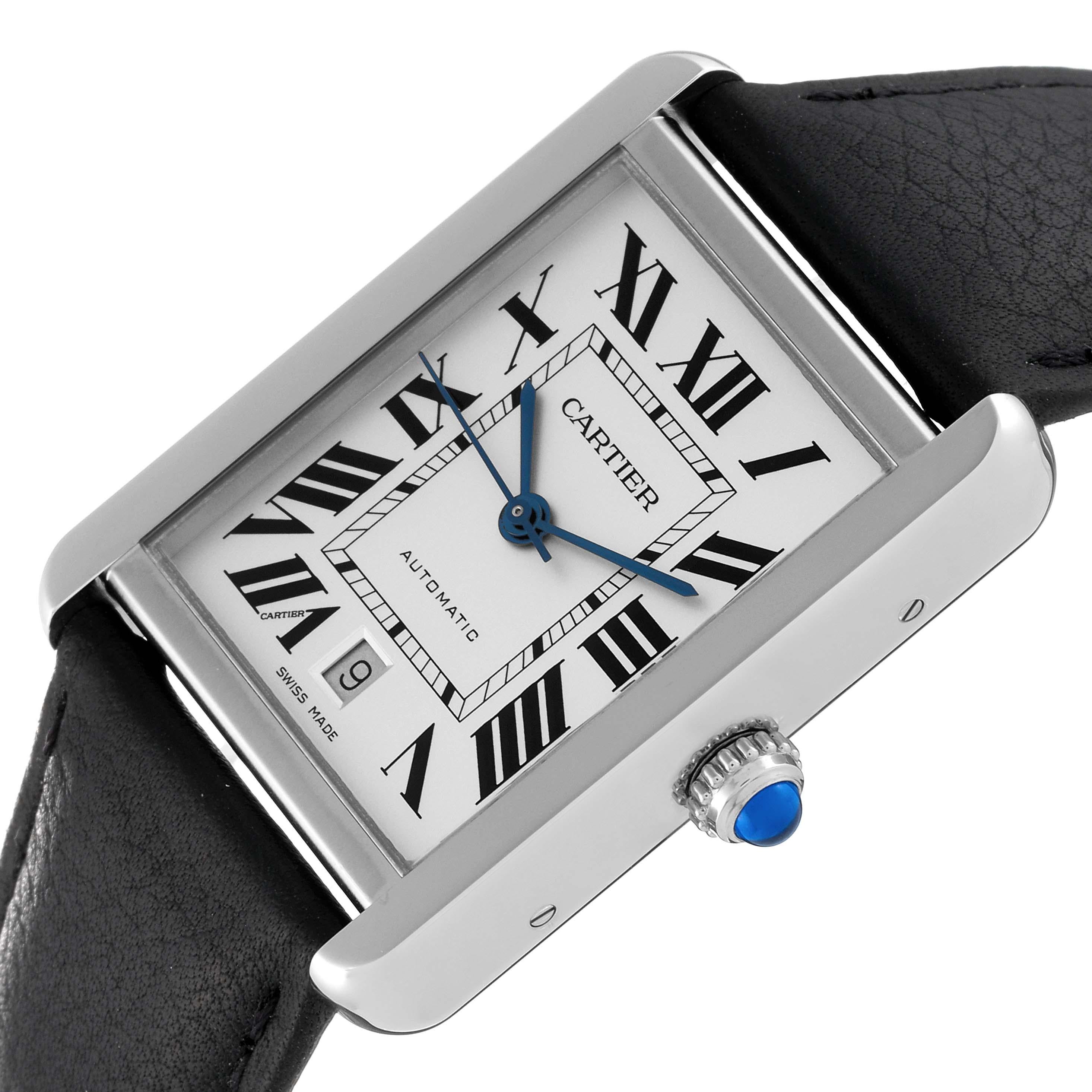 Cartier Tank Solo XL Automatic Silver Dial Steel Mens Watch W5200027 Papers 2