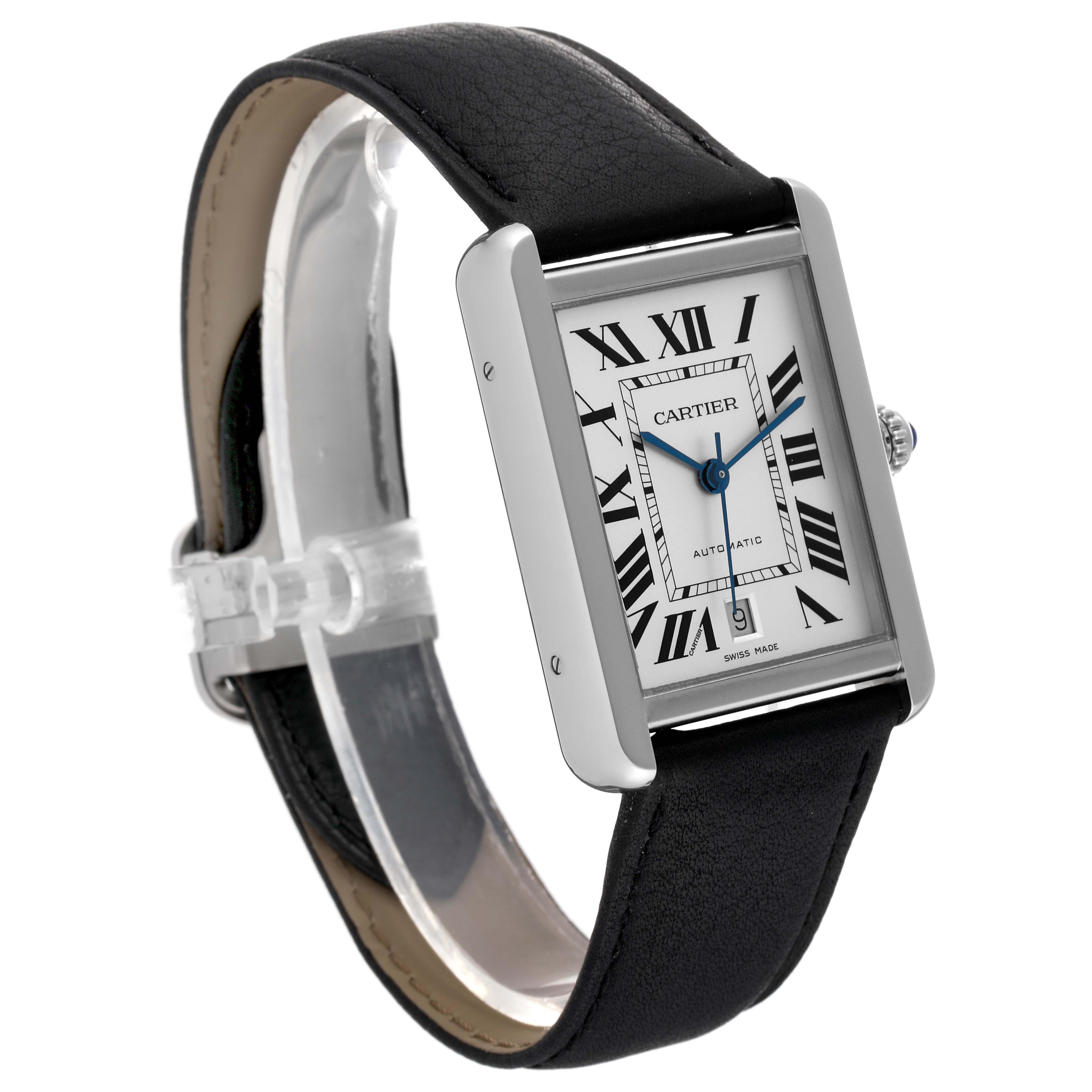 Cartier Tank Solo XL Automatic Silver Dial Steel Mens Watch W5200027 Papers 3