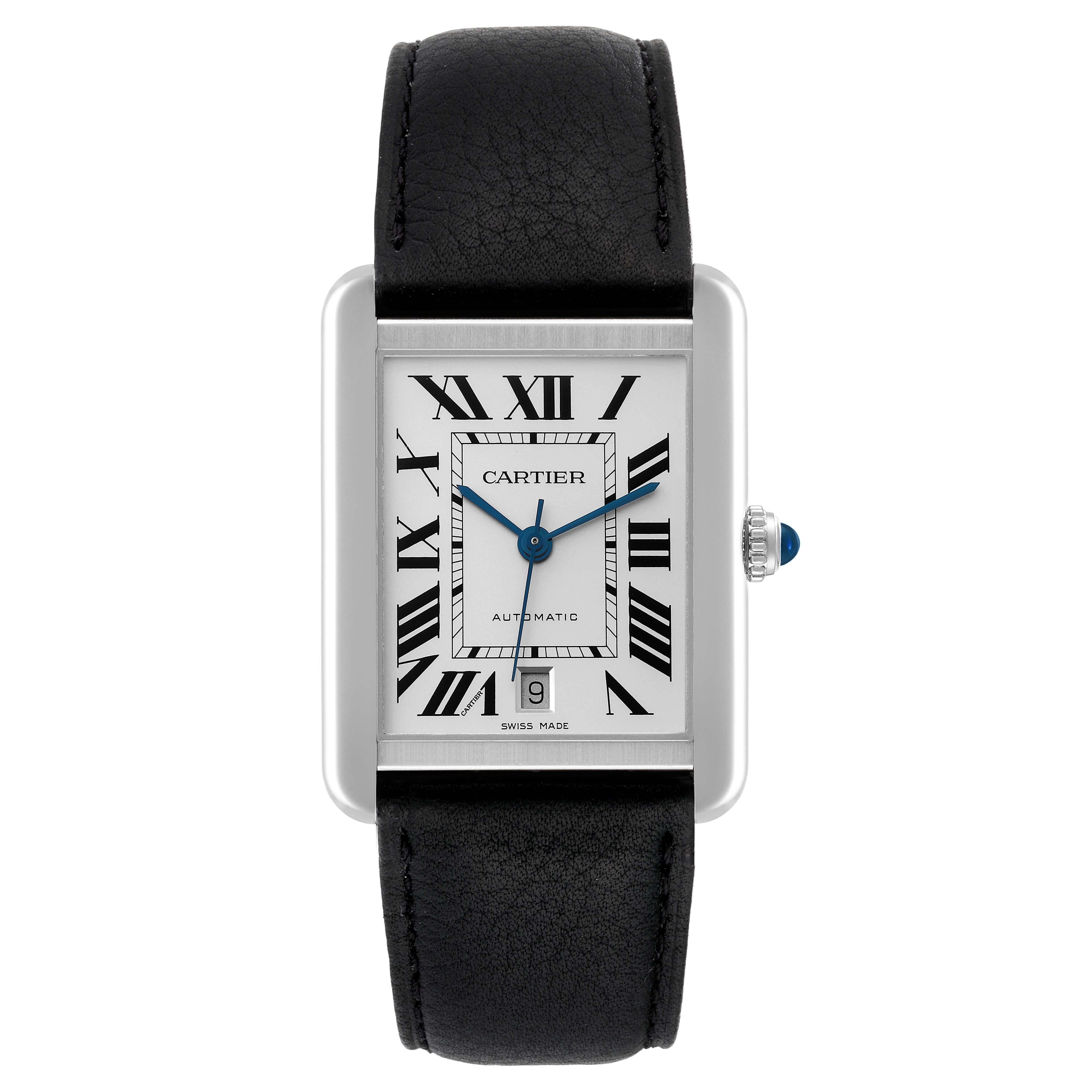 Cartier Tank Solo XL Automatic Silver Dial Steel Mens Watch W5200027 Papers 4