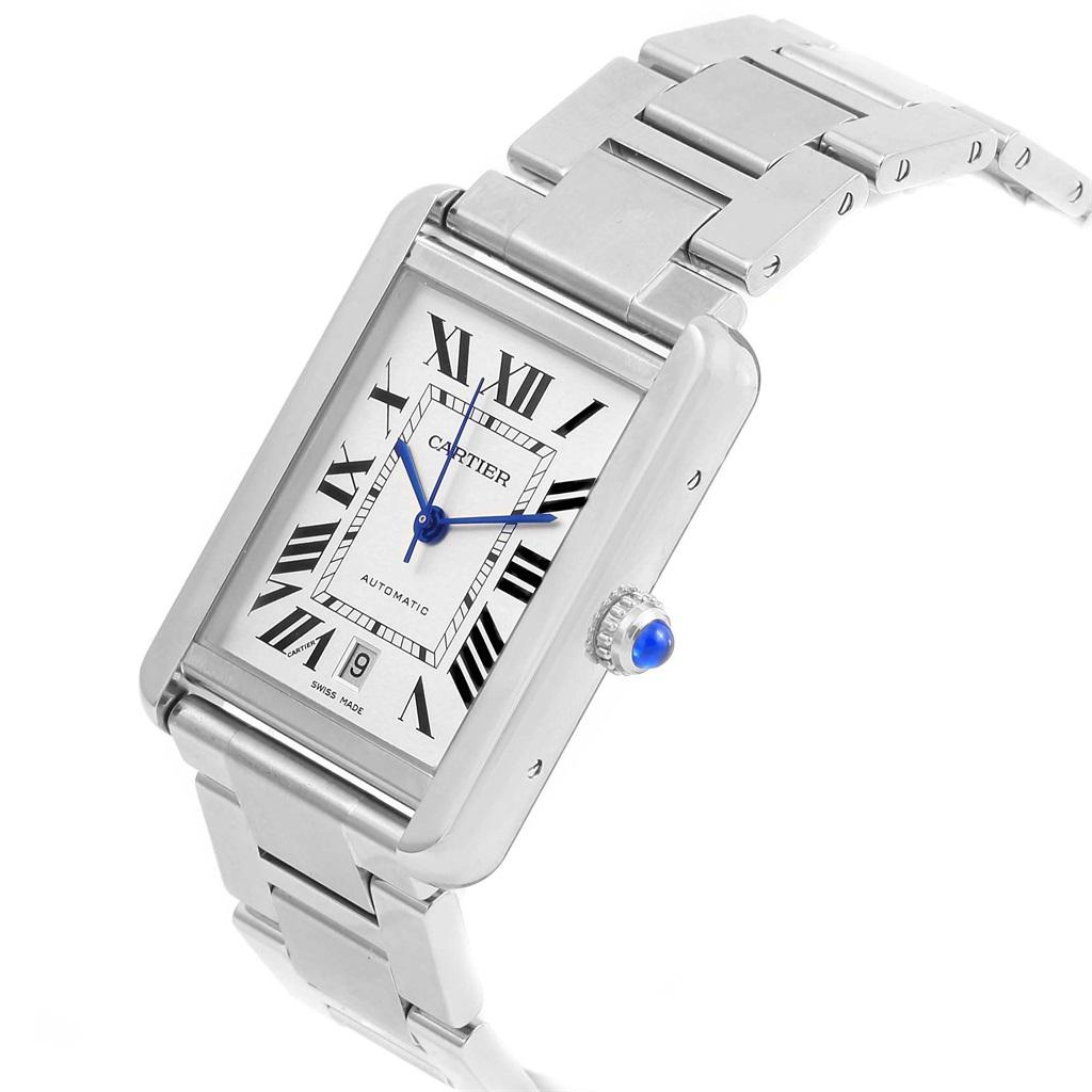 Cartier Tank Solo XL Automatic Steel Men’s Watch W5200028 Box Papers In Excellent Condition For Sale In Atlanta, GA