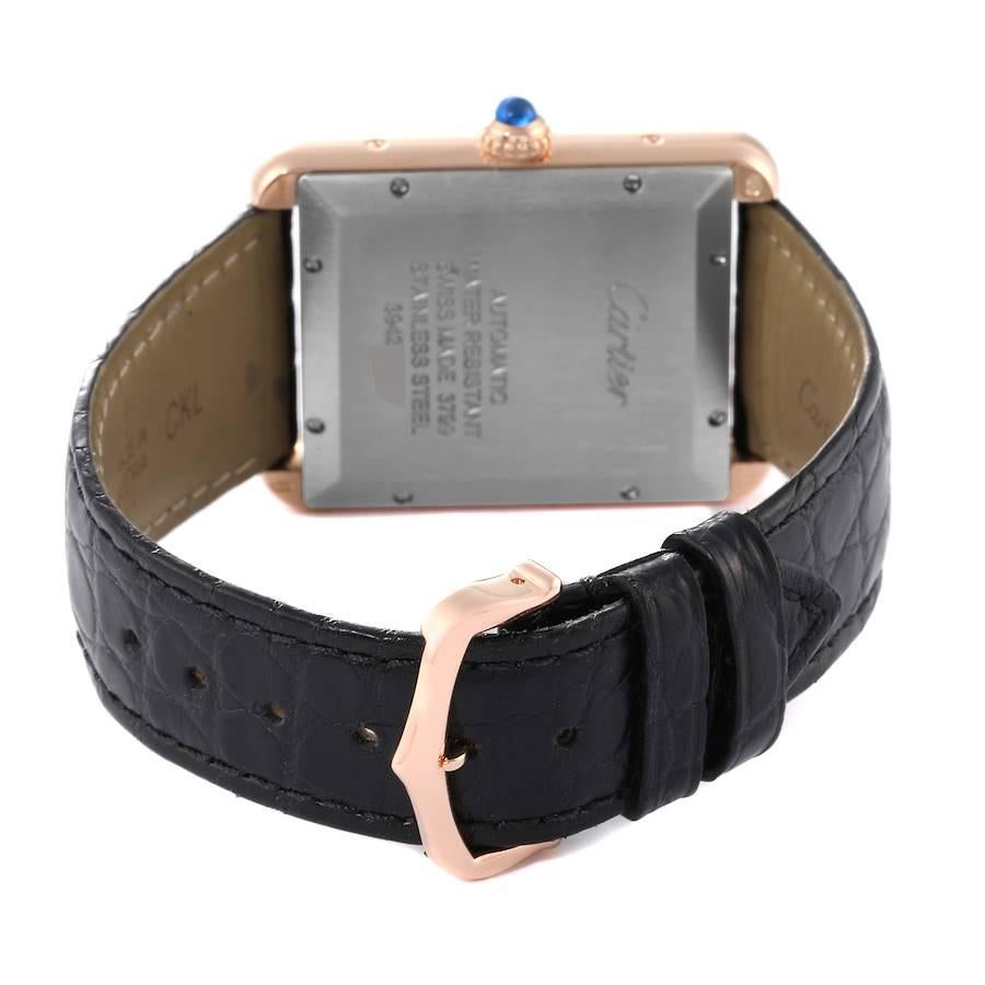 Cartier Montre Tank Solo XL avec cadran en or rose et argent pour hommes W5200026 3
