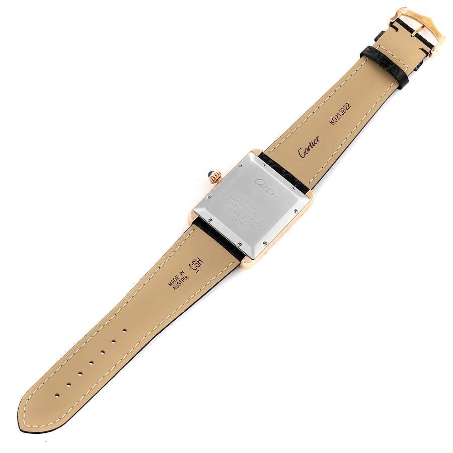 Cartier Tank Solo XL Rose Gold Silver Dial Mens Watch W5200026 For Sale 2