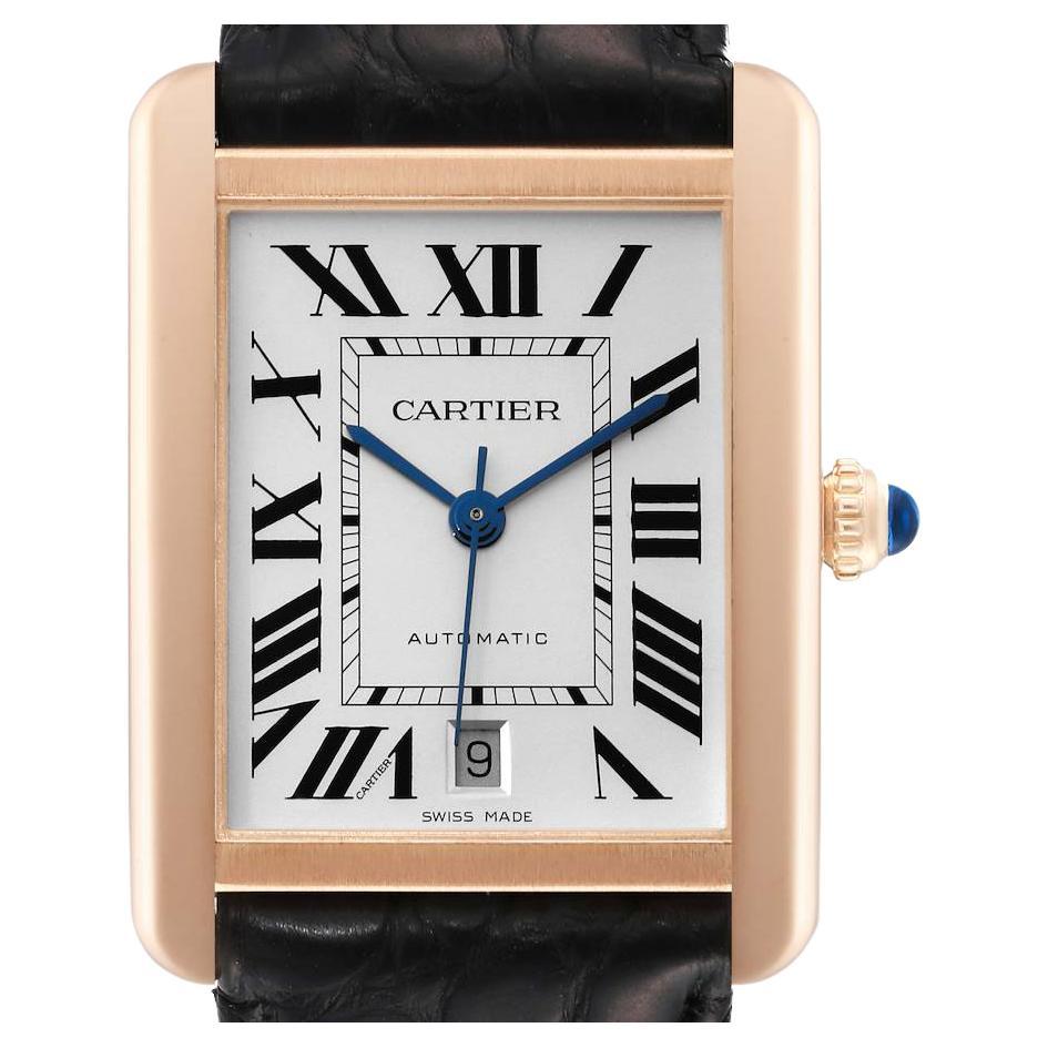 Cartier Tank Solo 2742 W1018855 Men's Quartz Watch Silver Dial 18 Karat ...