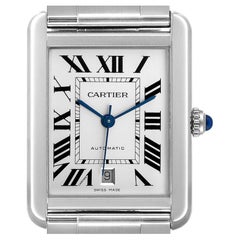 Cartier Tank Solo XL Silver Dial Automatic Steel Mens Watch W5200028 Box Card