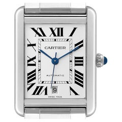 Cartier Tank Solo XL Silver Dial Automatic Steel Mens Watch W5200028 Box Papers