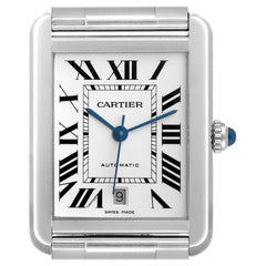 Cartier Tank Solo XL Silver Dial Automatic Steel Mens Watch W5200028 Card