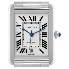 Cartier Tank Solo XL Silver Dial Automatic Steel Mens Watch W5200028 Card