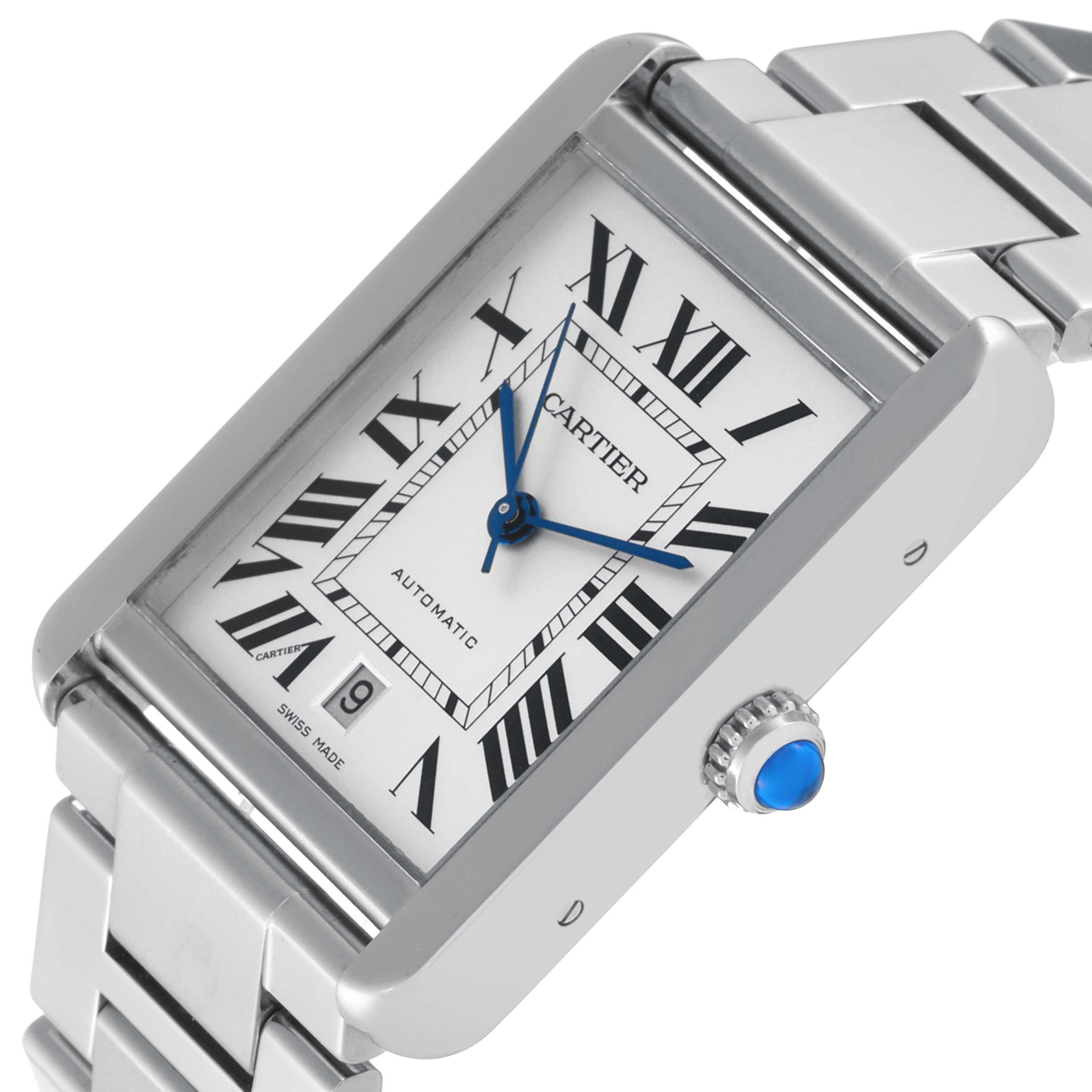 Men's Cartier Tank Solo XL Silver Dial Automatic Steel Mens Watch W5200028 For Sale