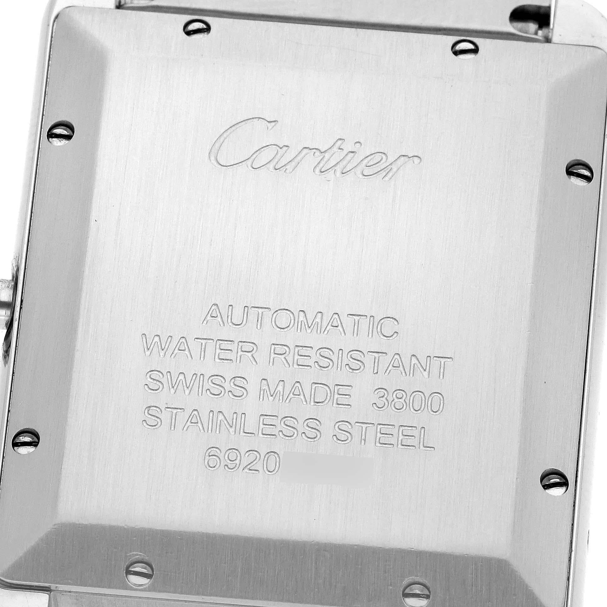 Cartier: Automatik-Stahl-Herrenuhr Tank Solo XL mit silbernem Zifferblatt W5200028 1