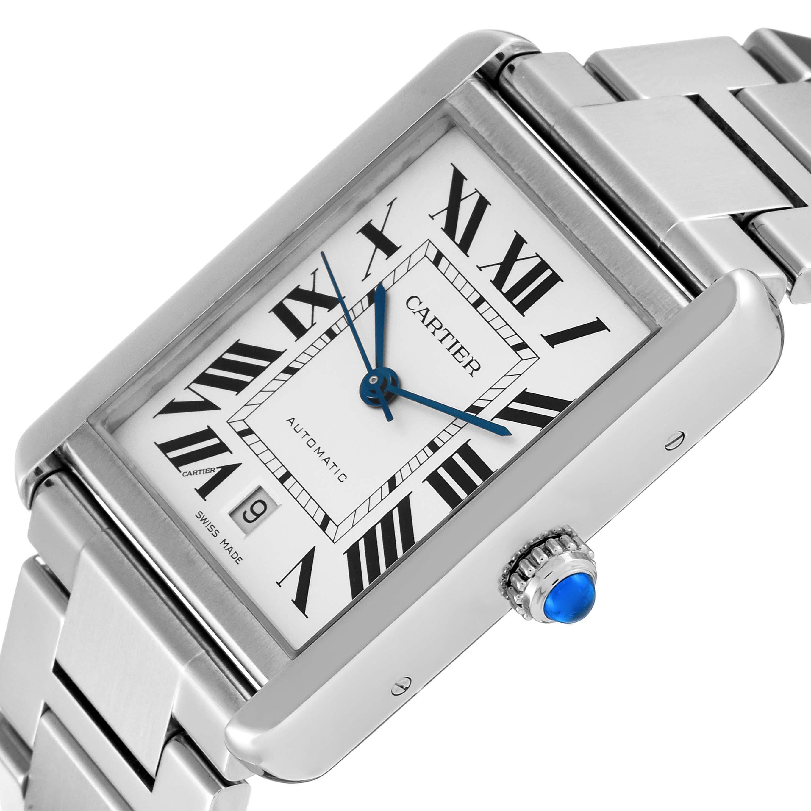 Cartier Tank Solo XL Silver Dial Automatic Steel Mens Watch W5200028 For Sale 1