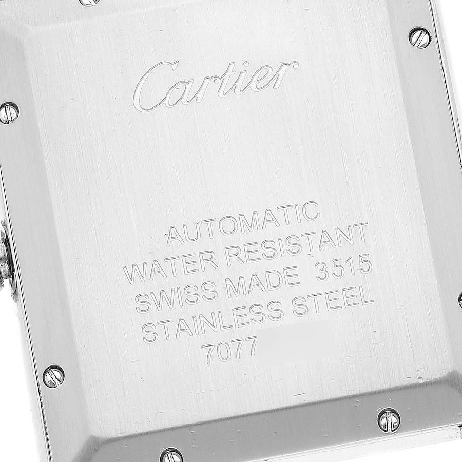 Cartier Tank Solo XL Silver Dial Automatic Steel Mens Watch W5200028 In Excellent Condition In Atlanta, GA