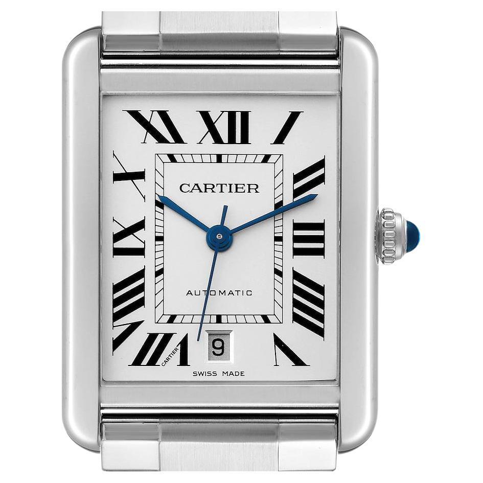 Cartier Tank Solo XL Silver Dial Automatic Steel Mens Watch W5200028
