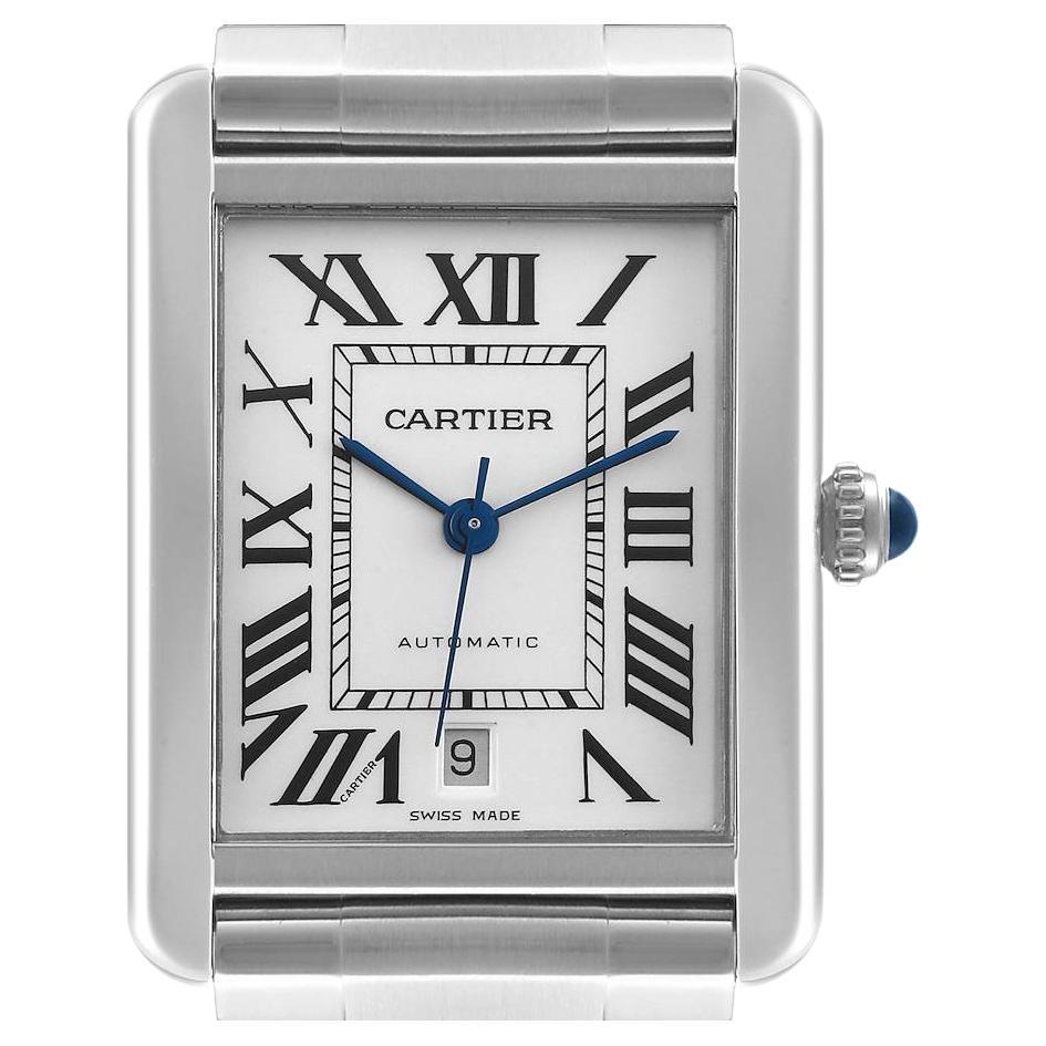 Cartier Ronde Solo XL Silver Dial Automatic Mens Watch W6701011 Pouch ...