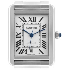 Cartier Tank Solo XL Silver Dial Automatic Steel Mens Watch W5200028