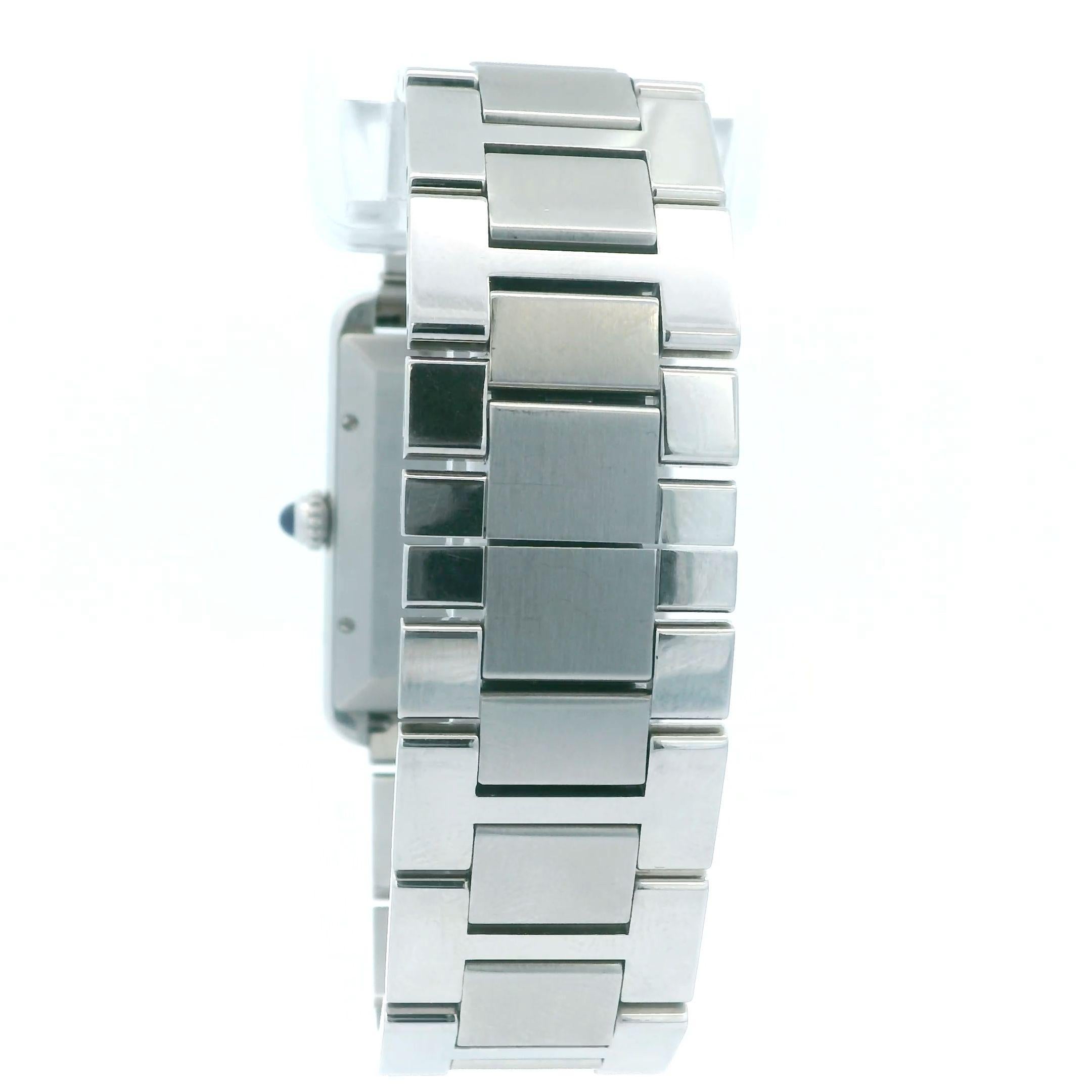 Cartier Tank Solo XL W5200028/3800 Stainless Steel Mens Watch Box Papers For Sale 2