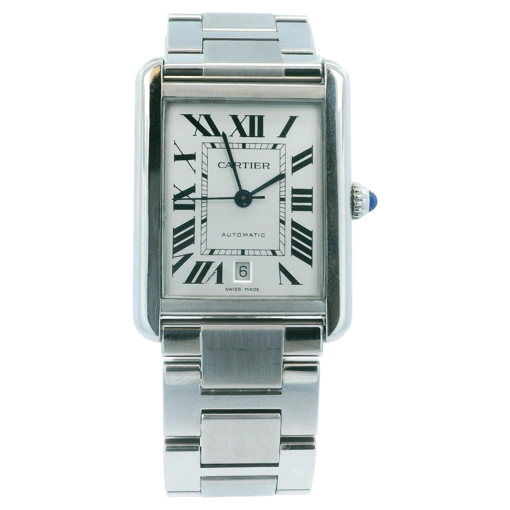 Cartier Tank Solo XL W5200028/3800 en acier inoxydable pour hommes