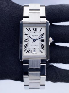 Cartier Tank Solo XL W5200028 Stainless Steel Mens Watch Box Papers