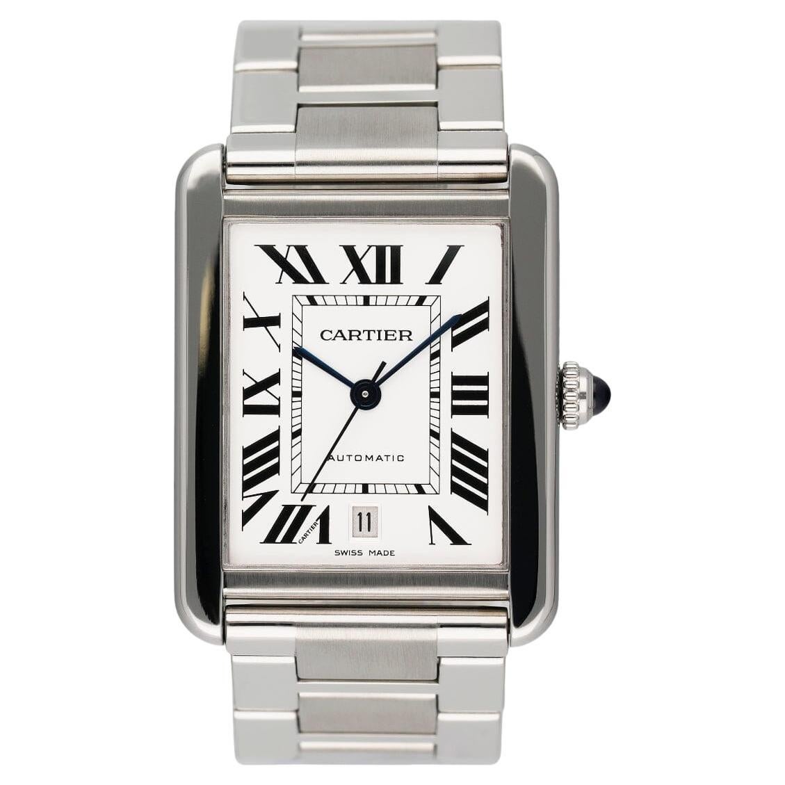 Cartier Tank Solo XL W5200028 Stainless Steel Mens Watch Box Papers