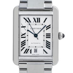 Cartier Tank Solo XL W5200128 Stainless Steel Silver Dial Auto Men's Watch 31mm