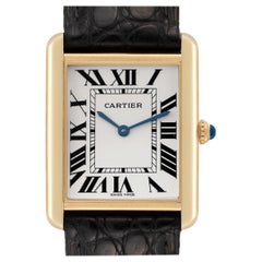 Cartier Tank Solo Or Jaune Acier Bracelet Noir Montre Homme W1018855 Card