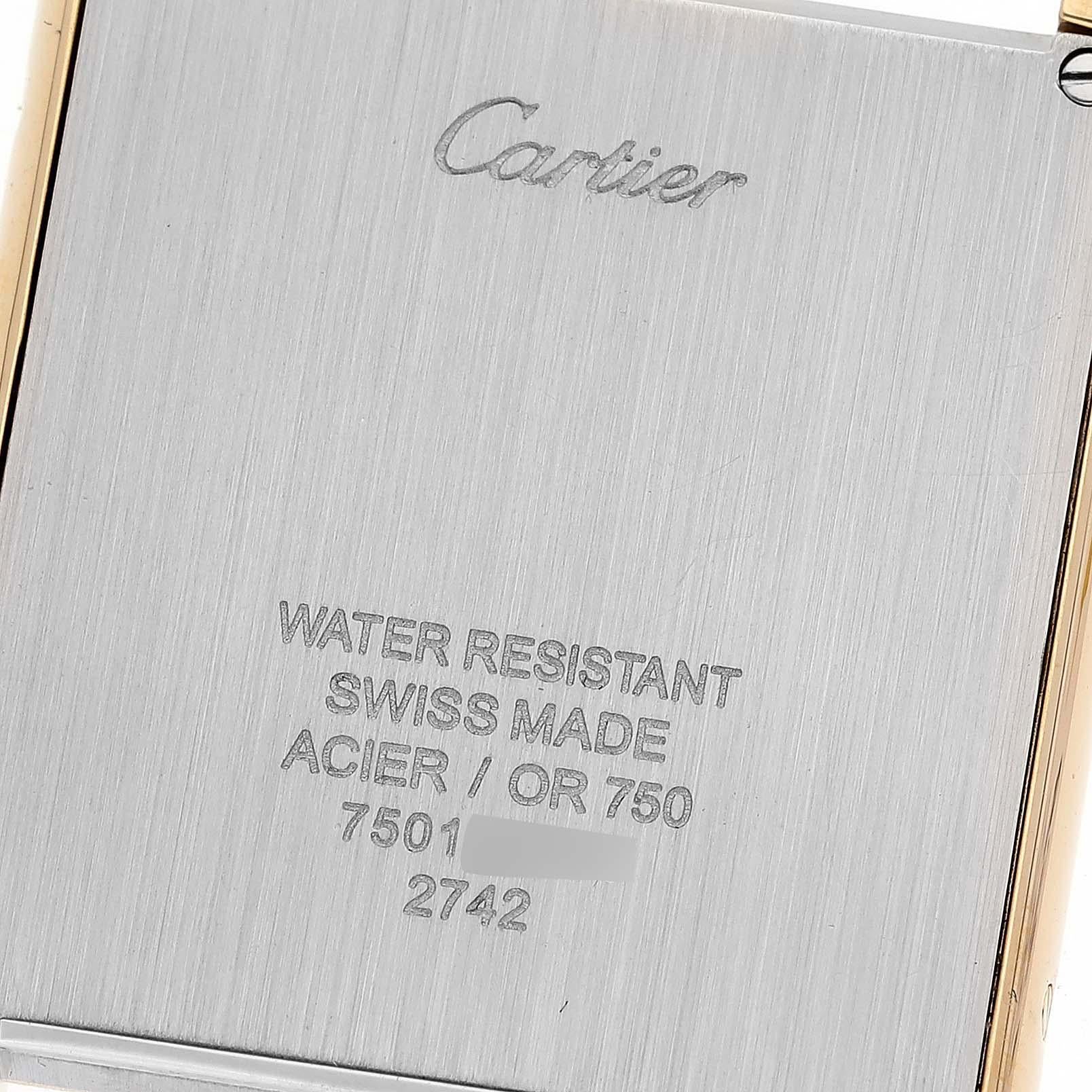 Cartier Tank Solo Or jaune Acier Bracelet Brown Montre Homme W1018855 Excellent état à Atlanta, GA