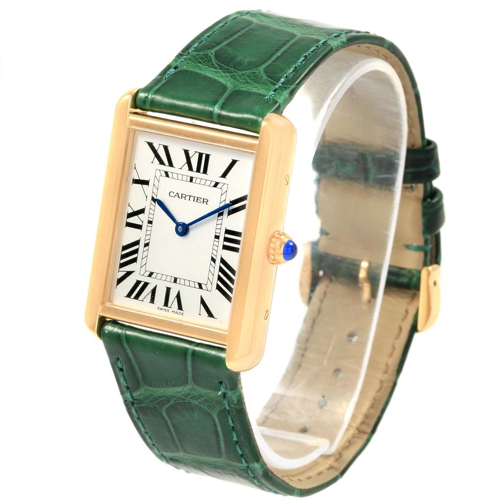 cartier green leather strap