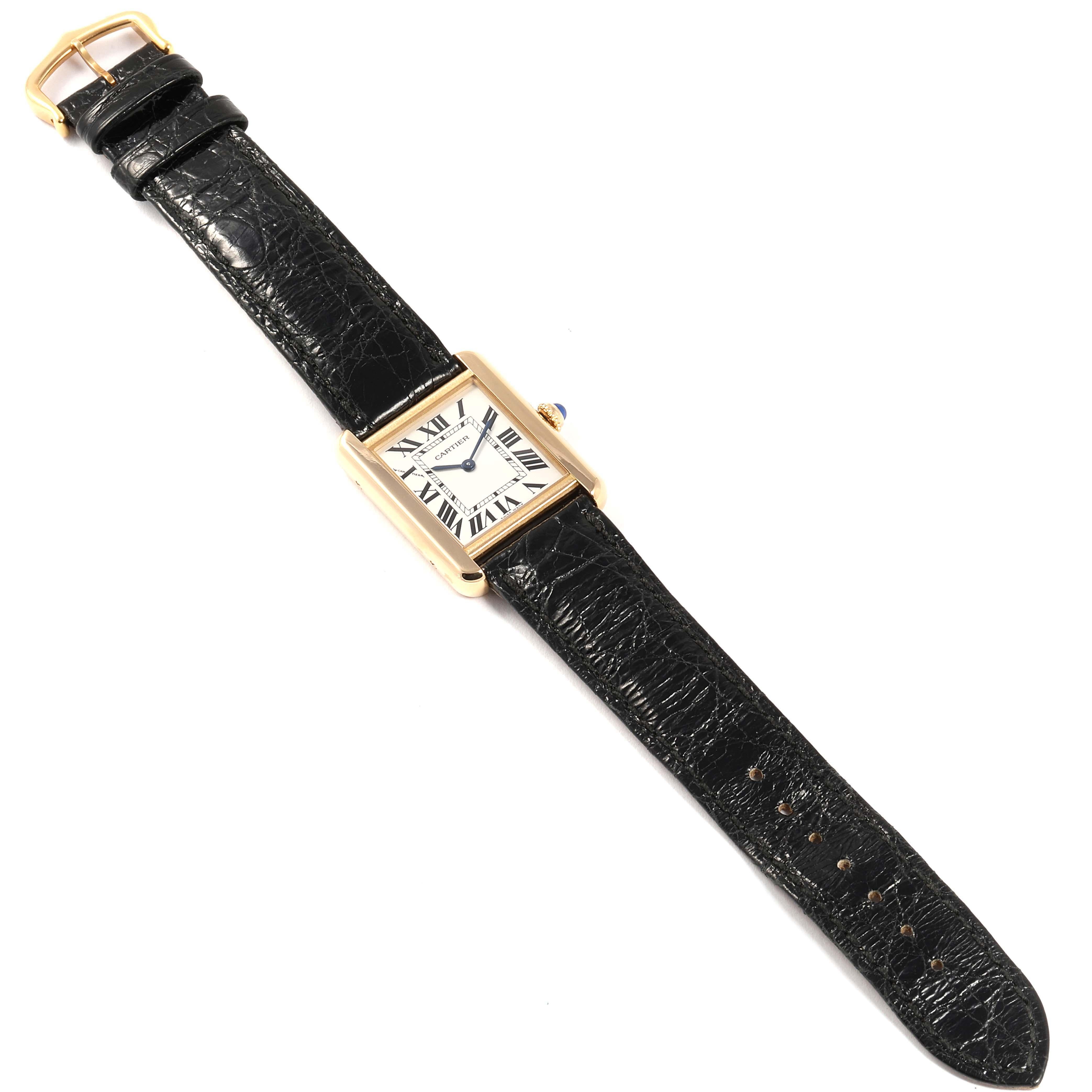 Cartier Tank Solo Yellow Gold Steel Ladies Watch W1018755 Box Papers ...