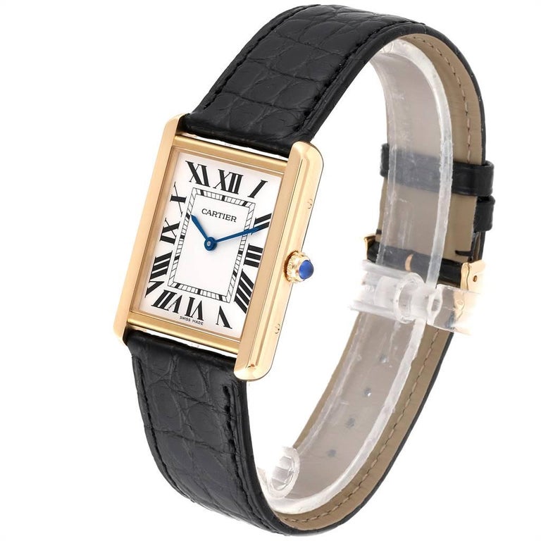 Cartier Tank Solo Yellow Gold Steel Men’s Watch W1018855 Box Papers For ...
