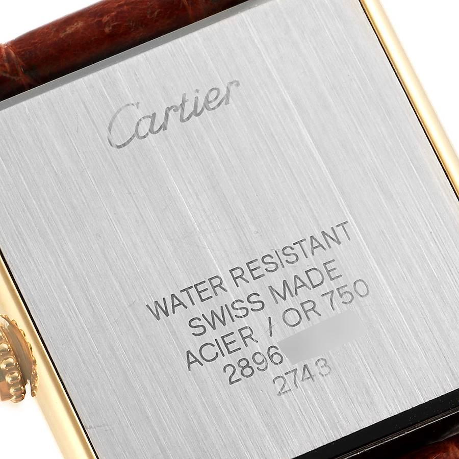 Cartier Tank Solo Yellow Gold Steel Silver Dial Ladies Watch W1018755 1