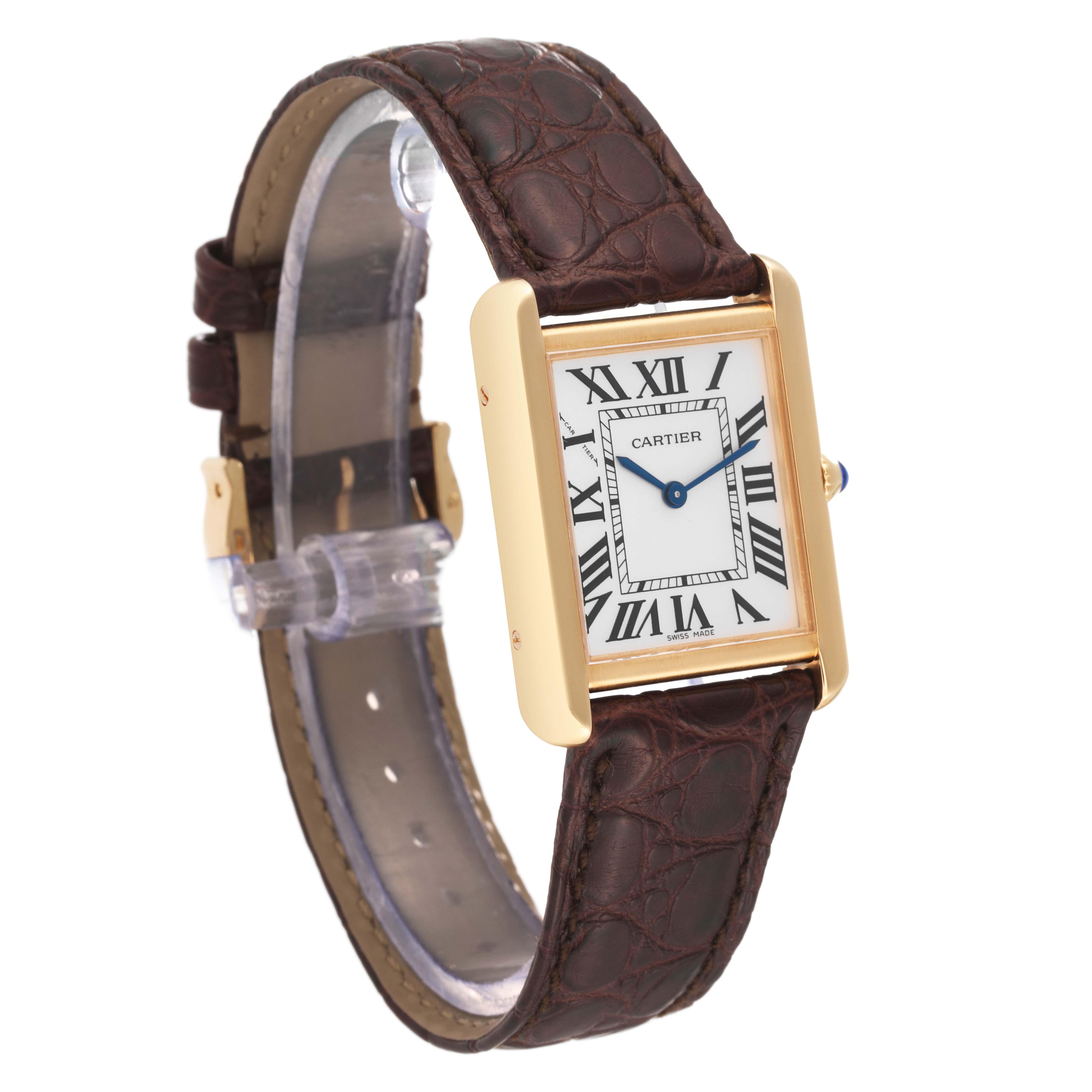 Cartier Tank Solo Yellow Gold Steel Silver Dial Ladies Watch W1018755 4