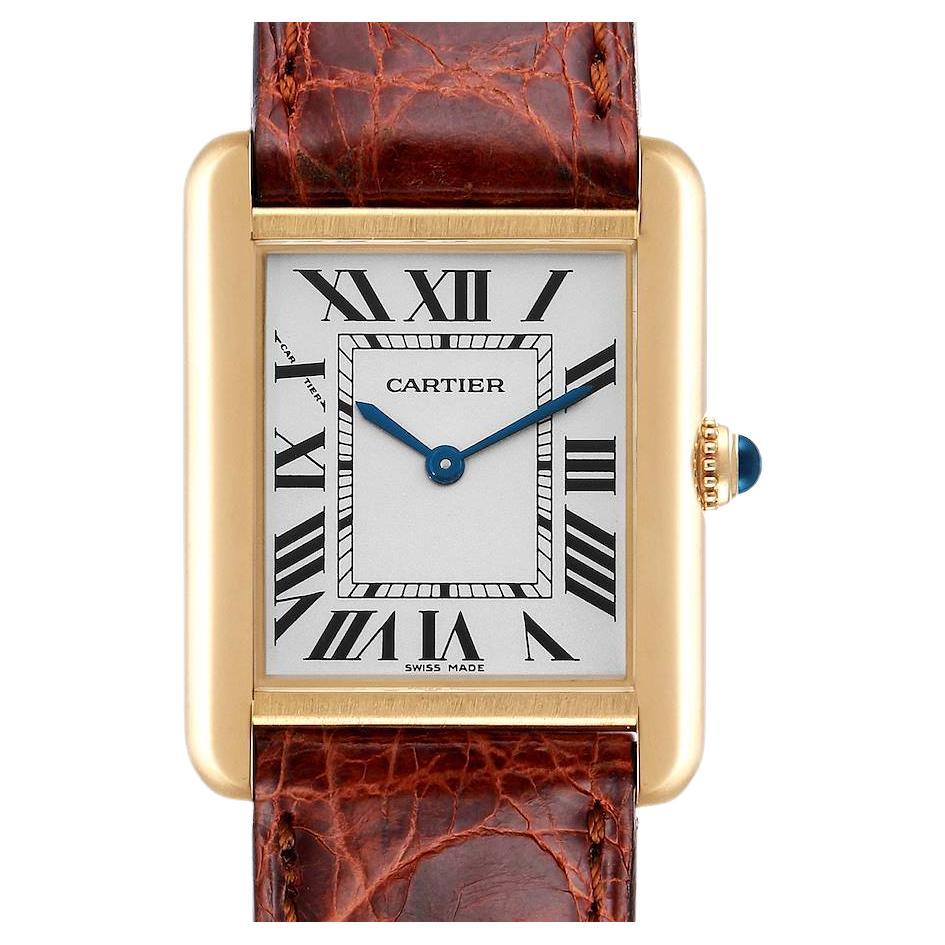 Cartier Tank Solo Yellow Gold Steel Silver Dial Ladies Watch W1018755