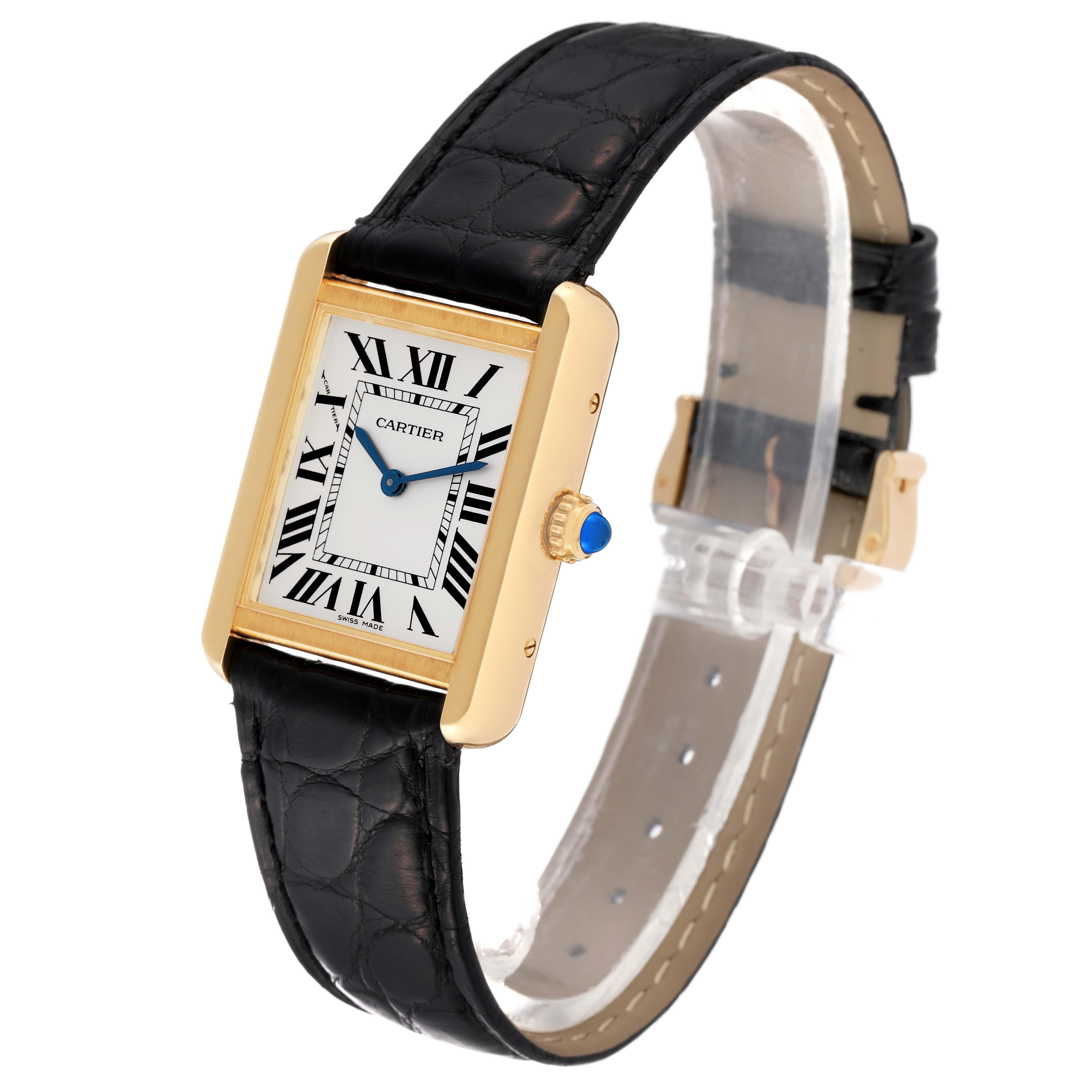 Cartier Tank Solo Yellow Gold Steel Silver Dial Ladies Watch W5200002 Card 1