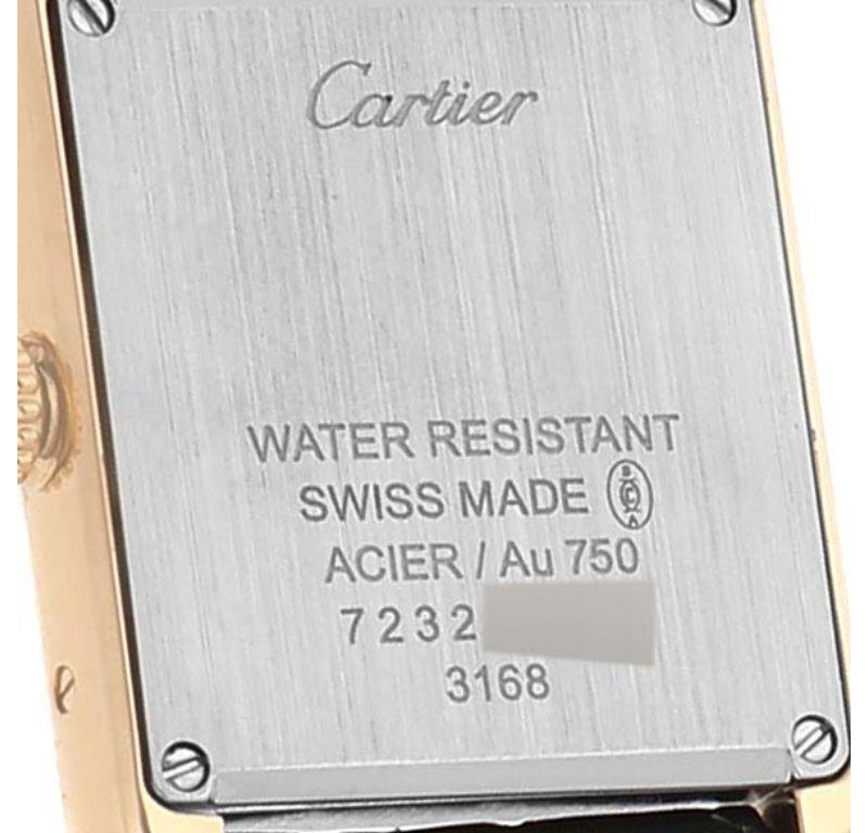 Cartier: Damenuhr W5200002, Tank Solo, Gelbgold, Stahl, Silber, Zifferblatt 3