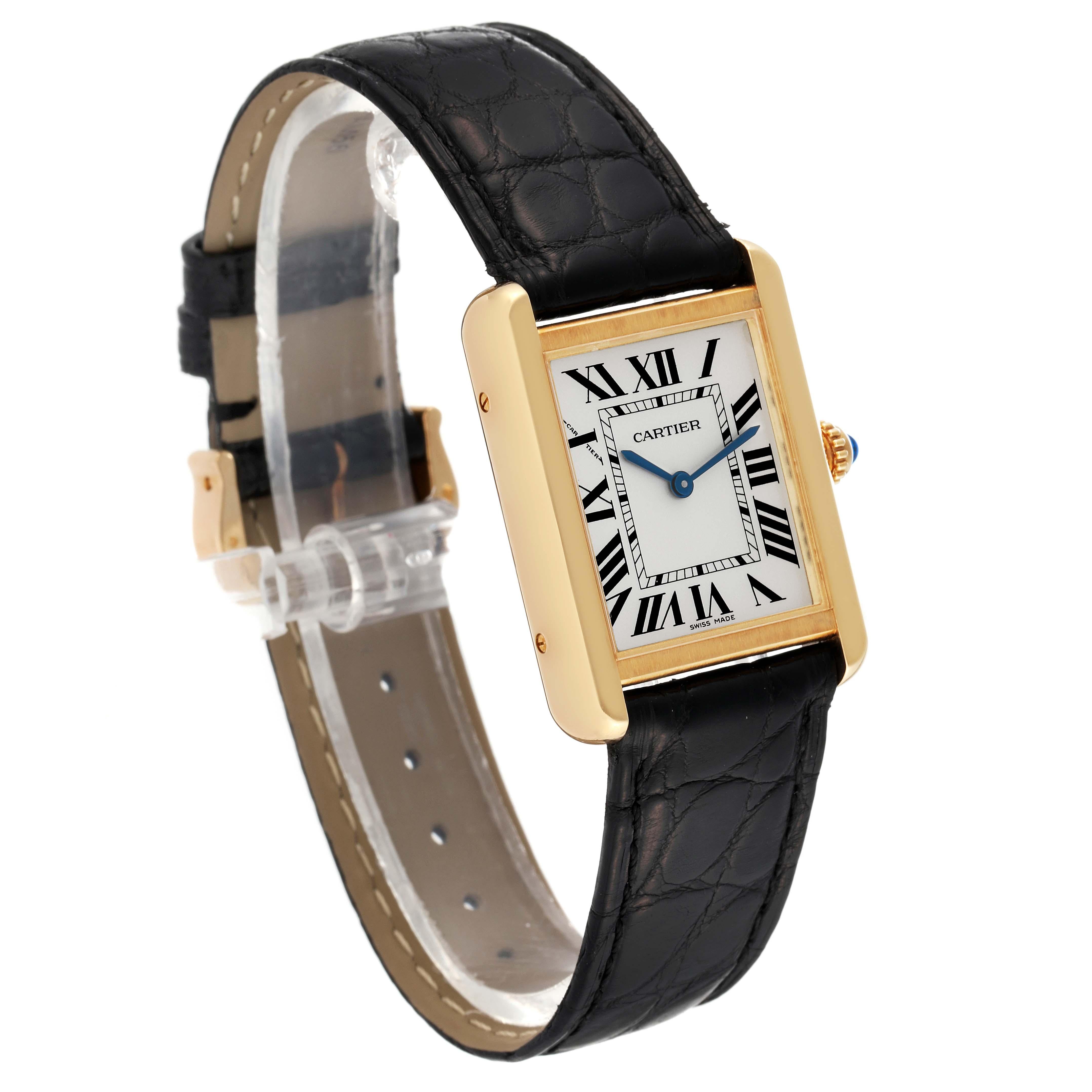 Cartier Tank Solo Yellow Gold Steel Silver Dial Ladies Watch W5200002 Card 3