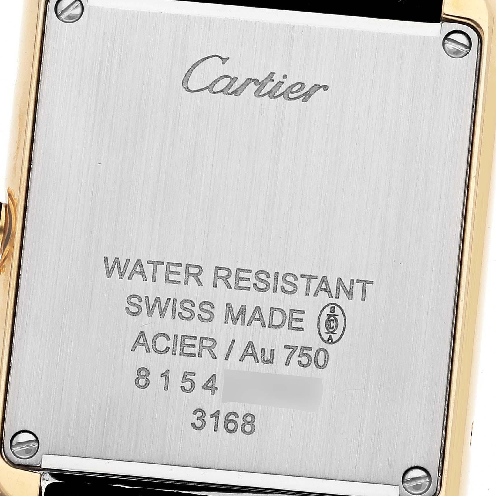 Cartier: Damenuhr W5200002, Tank Solo, Gelbgold, Stahl, Silber, Zifferblatt im Angebot 1
