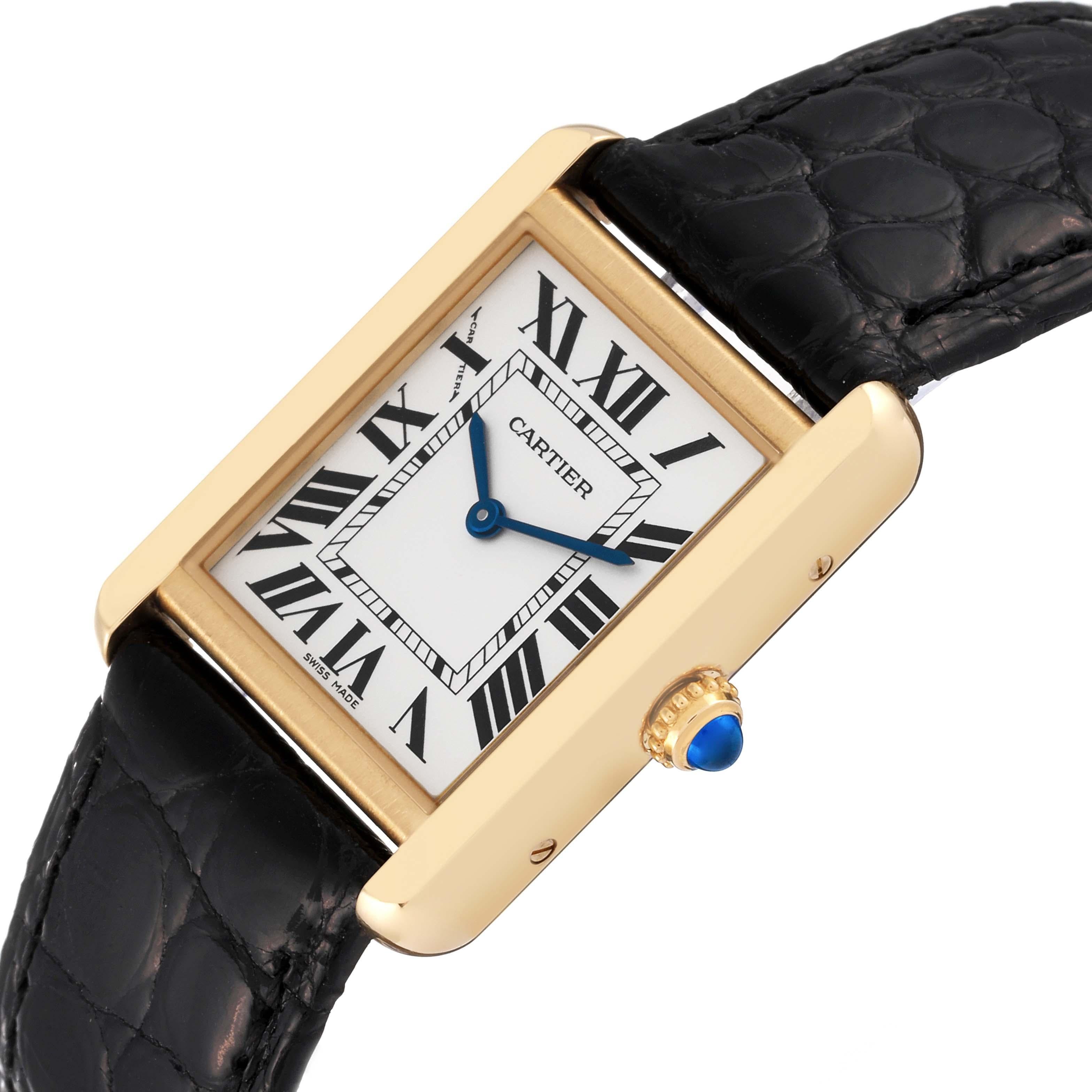 Cartier Tank Solo Yellow Gold Steel Silver Dial Ladies Watch W5200002 1