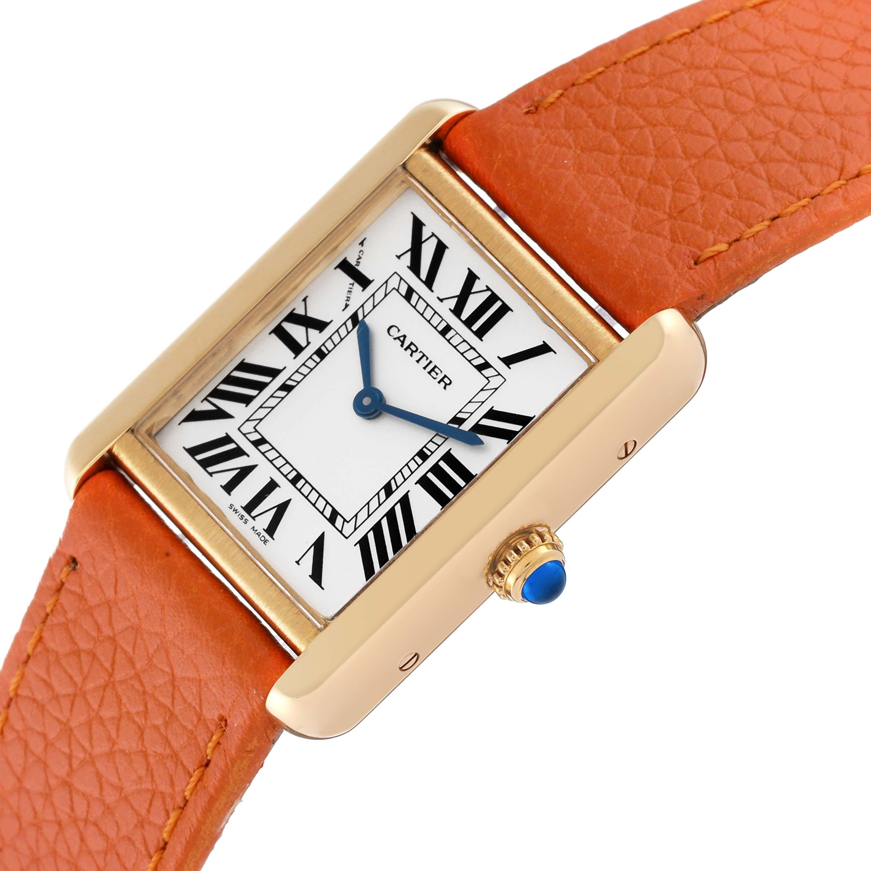 Cartier Tank Solo Yellow Gold Steel Silver Dial Ladies Watch W5200002 1