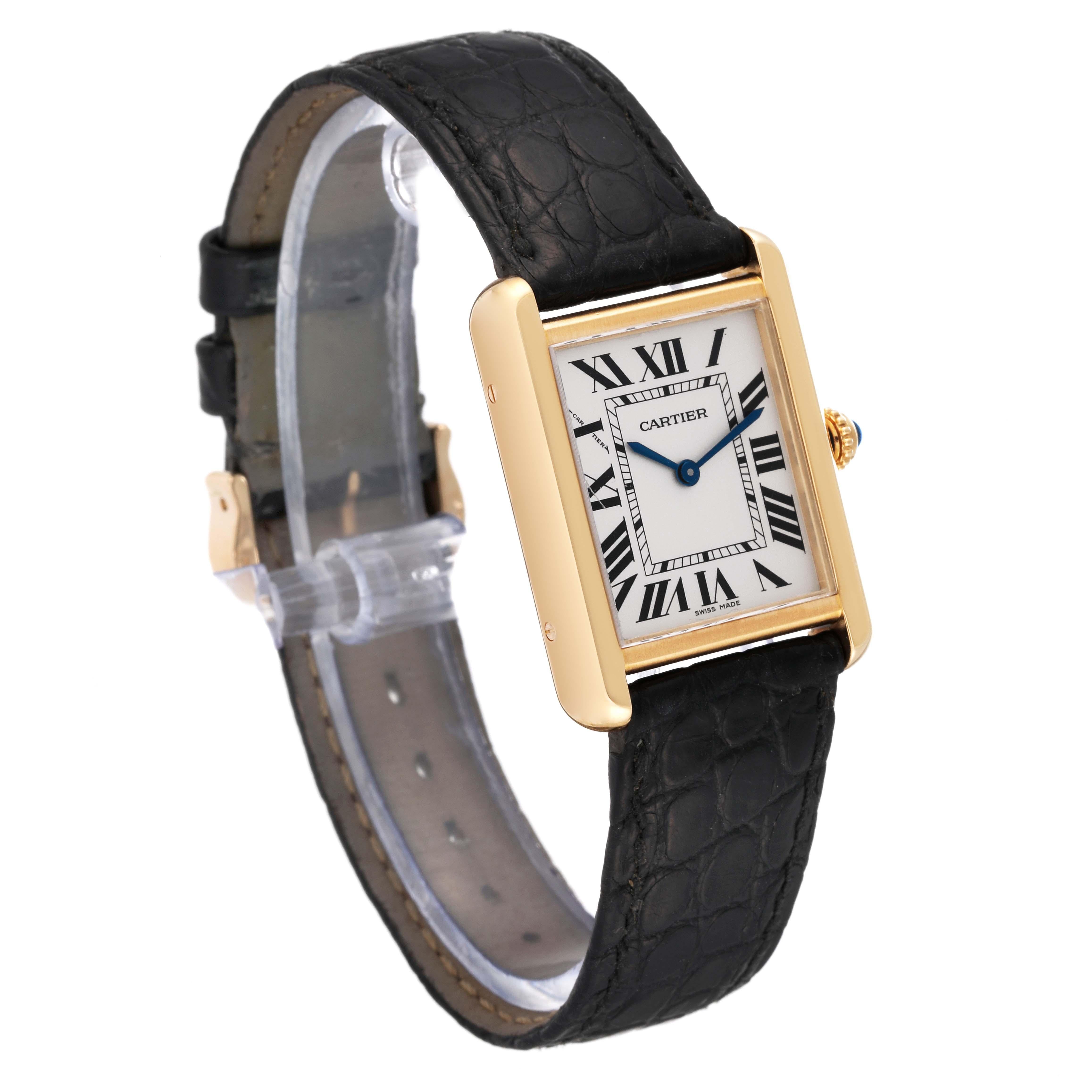 Cartier Tank Solo Yellow Gold Steel Silver Dial Ladies Watch W5200002 2
