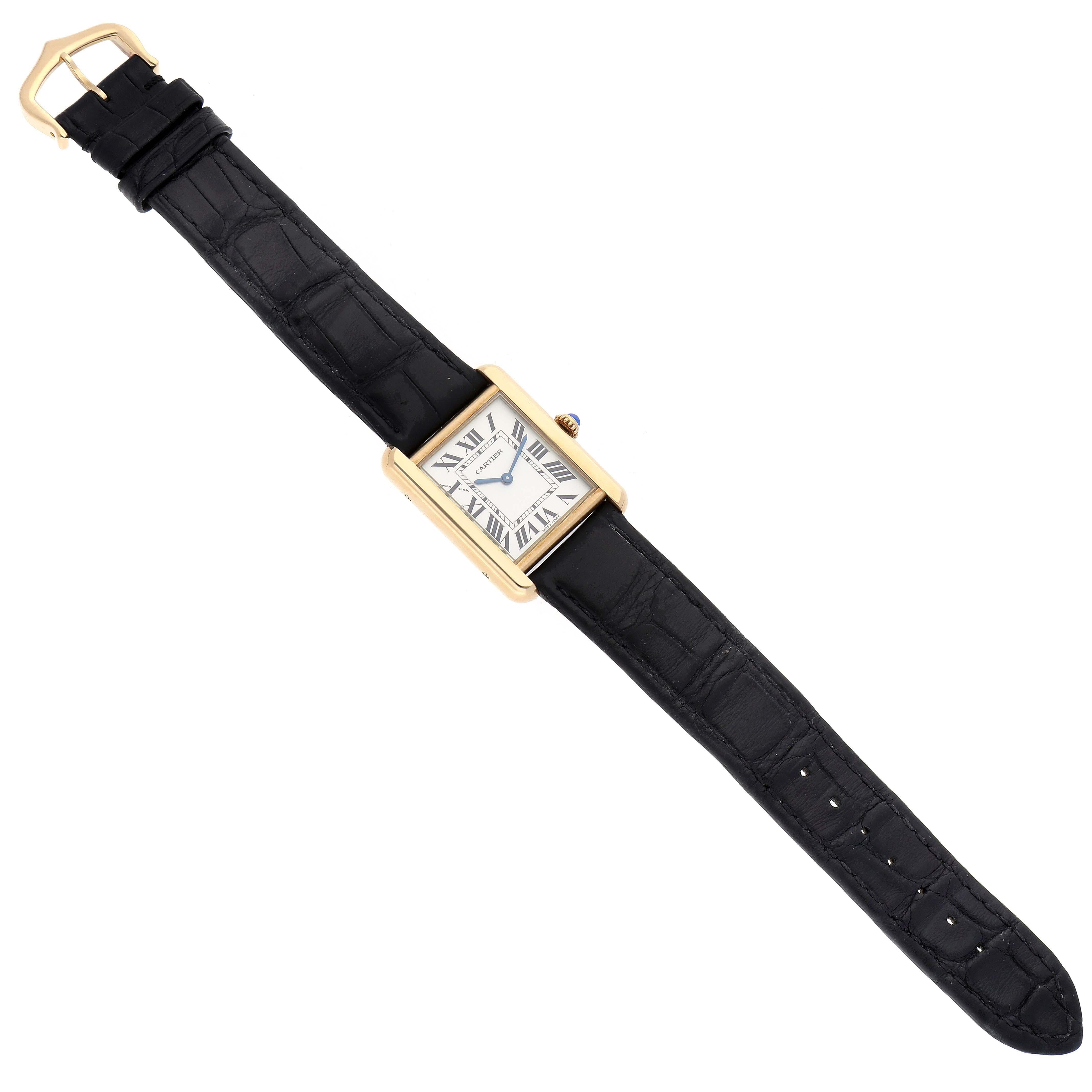 Cartier Tank Solo Yellow Gold Steel Silver Dial Ladies Watch W5200002 4