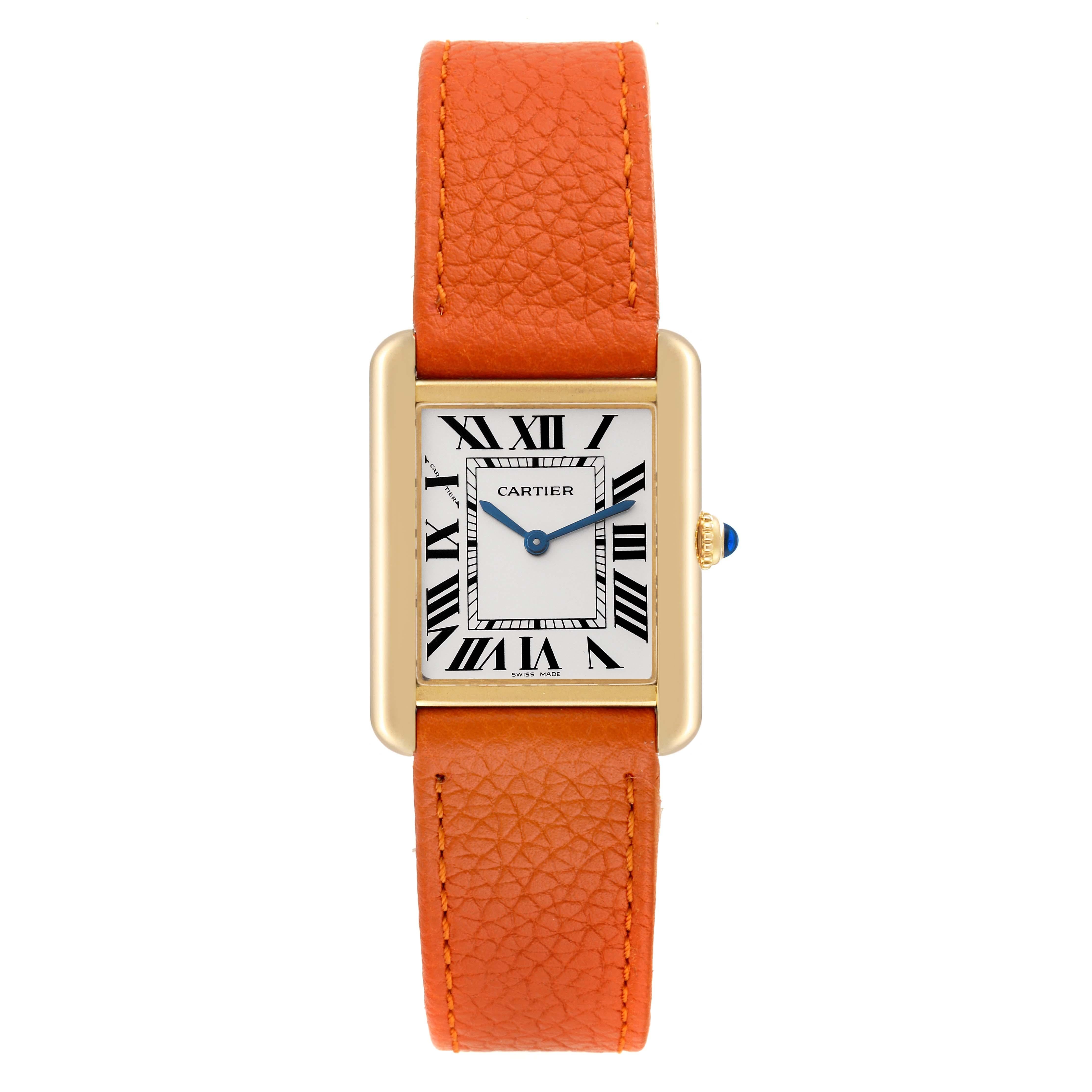Cartier Tank Solo Yellow Gold Steel Silver Dial Ladies Watch W5200002 4