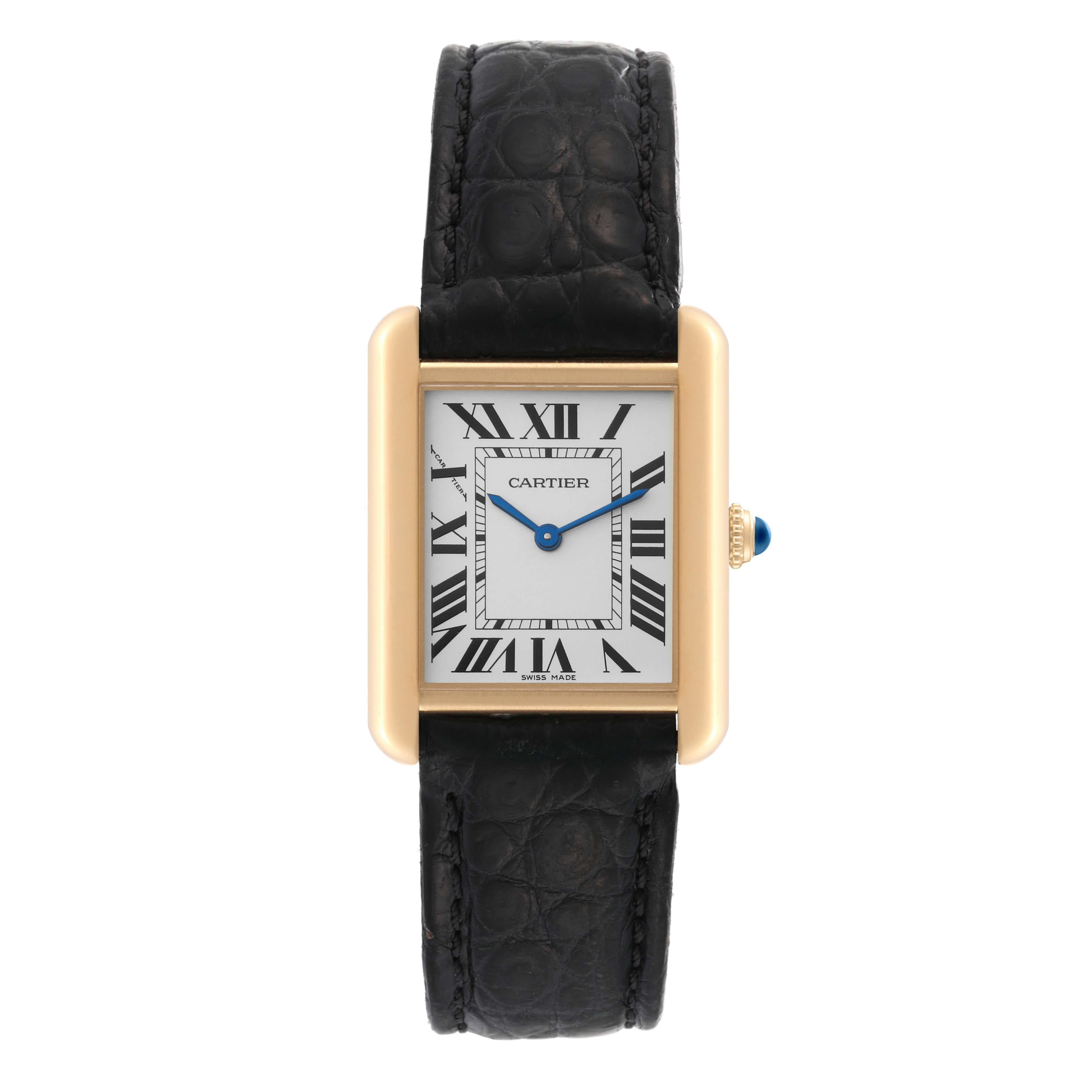 Cartier Tank Solo Yellow Gold Steel Silver Dial Ladies Watch W5200002 5