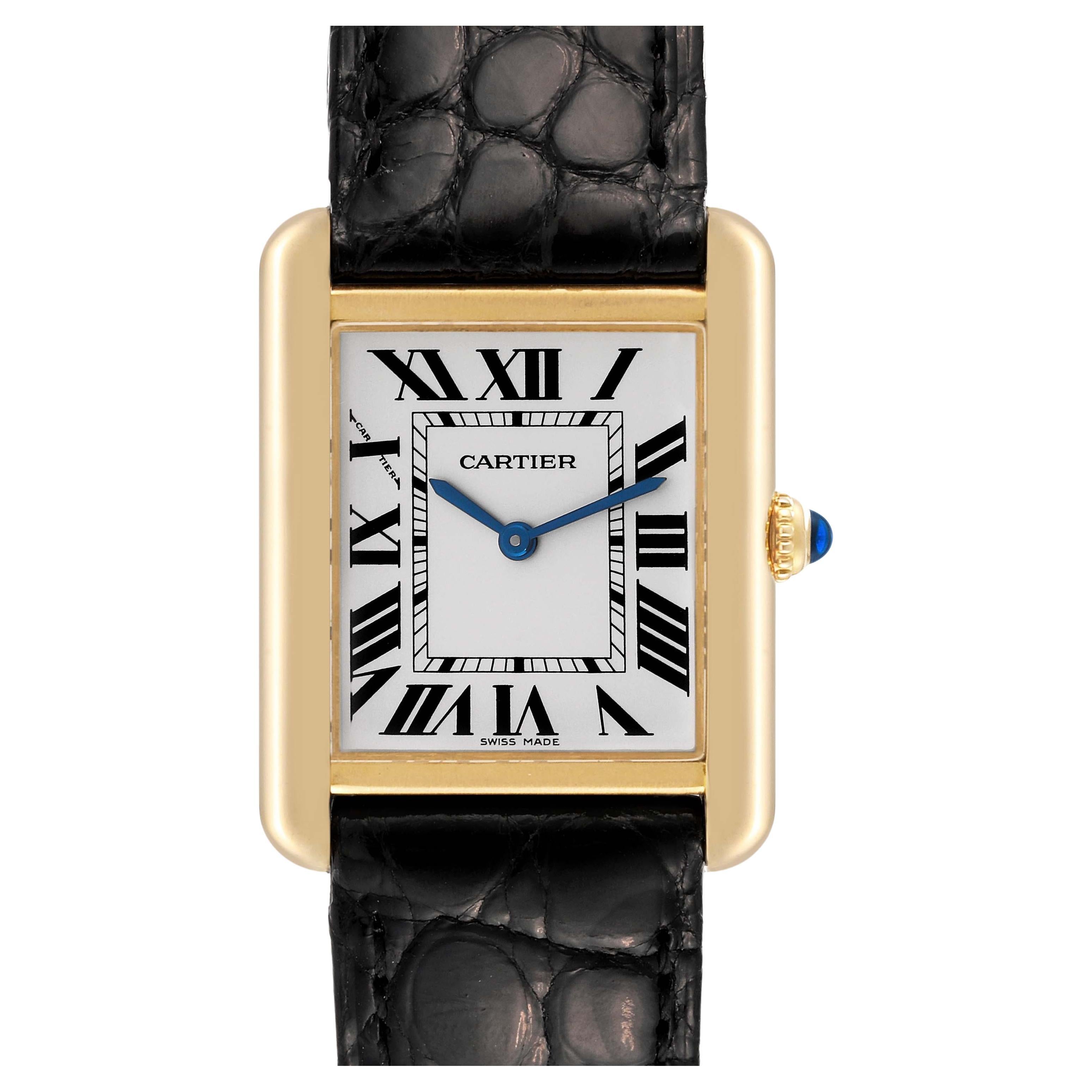 Cartier Tank Solo Yellow Gold Steel Silver Dial Ladies Watch W5200002