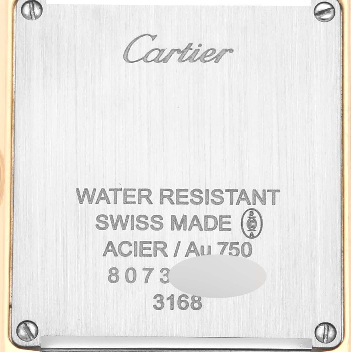 Cartier Tank Solo Gelbgold Stahl Silber Zifferblatt Damenuhr W5200002 Papiere im Angebot 4