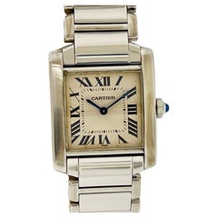 Cartier Tank Stainless Steel Mid Size Ladies Watch