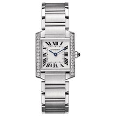 Cartier Tank Steel Aftermarket Diamonds 
Y-28
