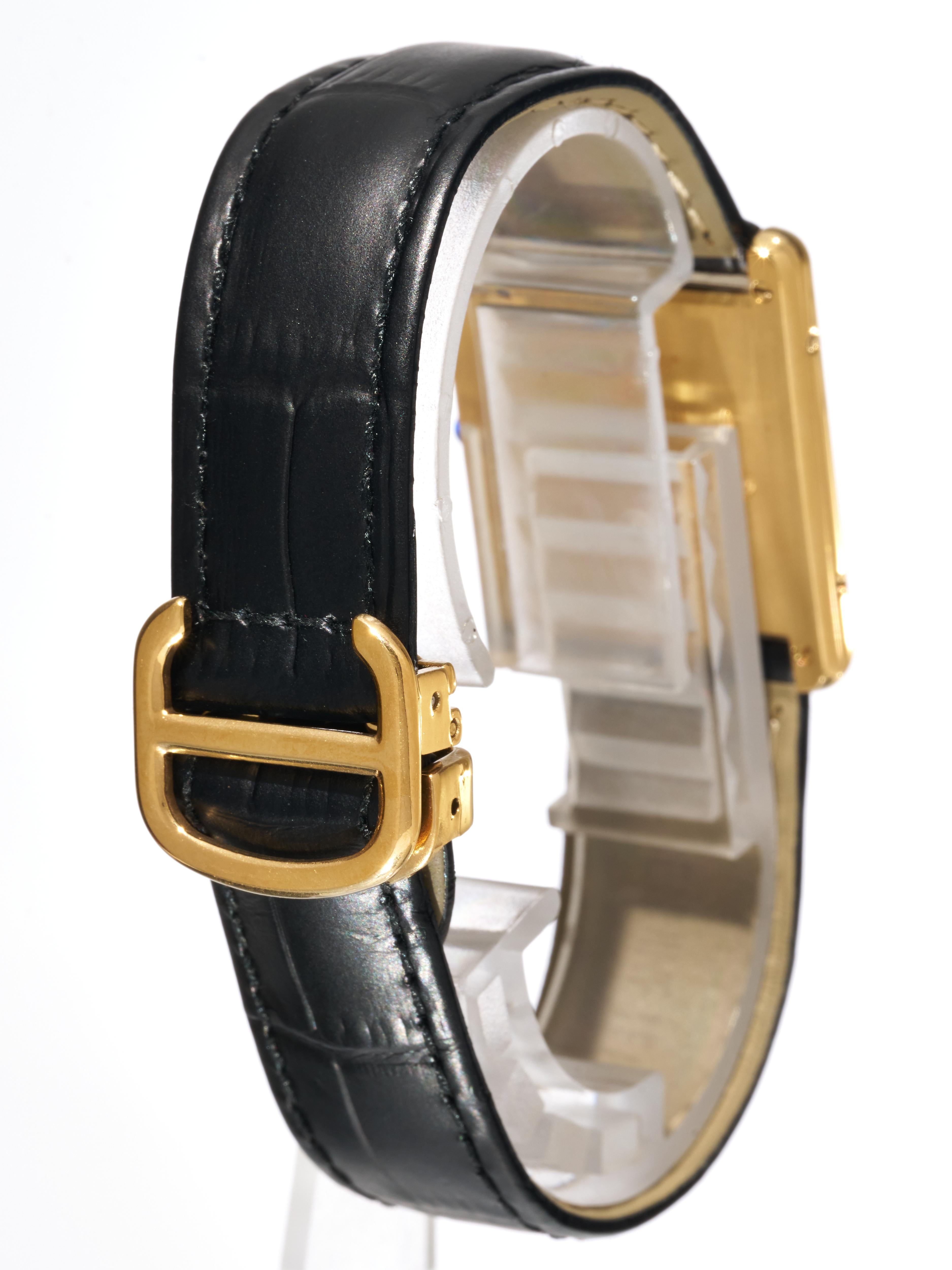 Cartier Tank Trinity Dial 23mm Must de 18K Gold on Silver Quartz Unisex Watch For Sale 1