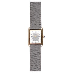 Cartier Tank Two-Tone Watch with Grey Dial in 18K Yellow Gold, 1980s