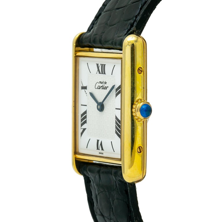 Cartier Tank Vermeil 1615, White Dial, Certified and Warranty at 1stDibs |  cartier 1615