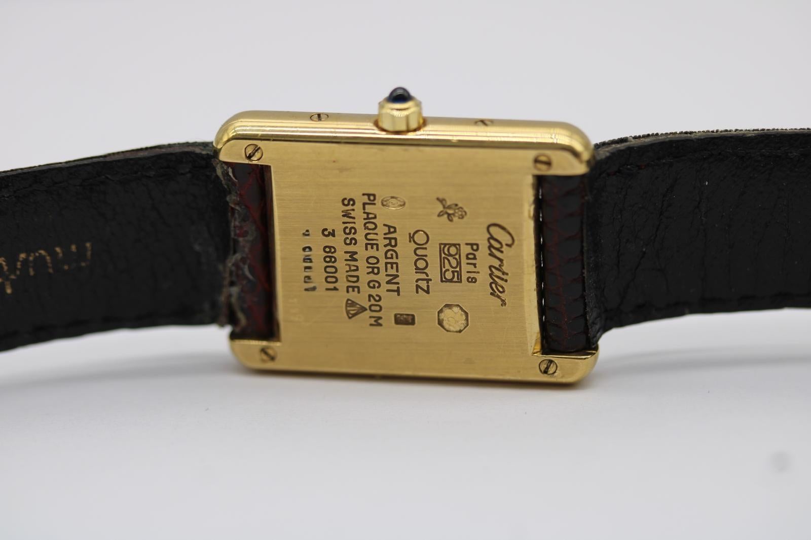 Cartier Tank Vermeil 3 66001 For Sale 2